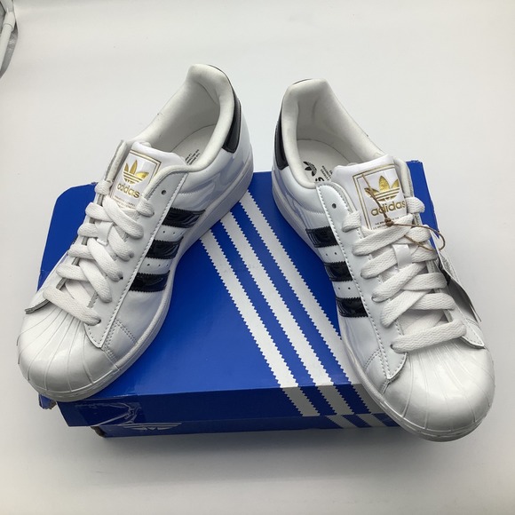 Adidas Superstar‎ II W Women's White Black Gold Sneakers Shoes JS4010 Size 9 NWT - Picture 1 of 9